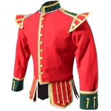 Red Scottish Doublet Gold Piping Buttons